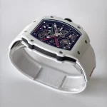 UMI RM 67-02 White Quartz TPT Carbon Case White Fabric Strap Skeleton Super Clone Watch image 3