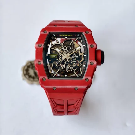 UMI RM 35-02 Rafael Nadal Red Quartz TPT Case Red Rubber Strap Super Clone Watch image 2