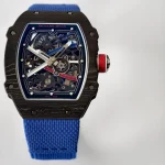 UMI Richard Mille RM 67-02 Automatic Carbon TPT Case Blue Elastic Fabric Strap Super Clone Watch image 5