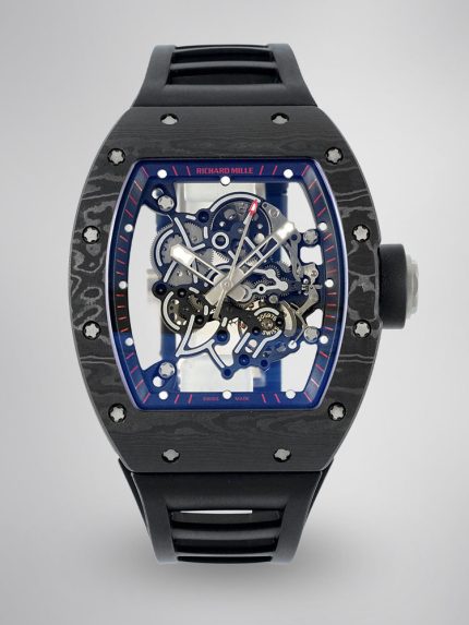Richard Mille RM055 Skeleton Watch with Black Rubber Strap – Super Clone image 1