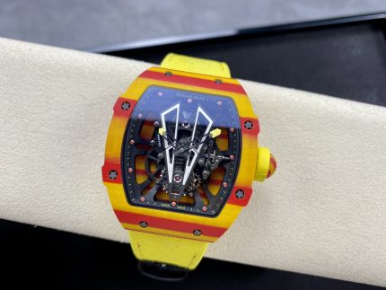 Best Swiss Super Clone Richard Mille RM 27-03 Red Yellow Carbon Fiber Watch image 2