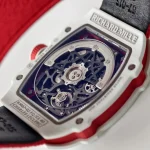 UMI RM 67-02 Charles Leclerc Skeleton Dial White Carbon Red Fabric Strap Super Clone Watch image 9
