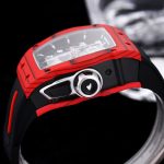 Luxury Sport Super Clone Richard Mille RM 40-01 Red Carbon Fiber Case Watch With Black Rubber Strap image 9