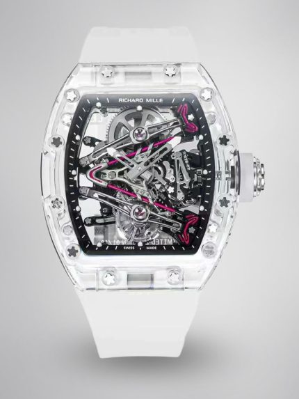Richard Mille RM38-02 Tourbillon Super Clone Watch with Crystal Case - Pink Theme image 1