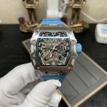 Luxury Super Clone Richard Mille RM 35-03 Rafael Nadal Skeleton Dial Blue Strap Watch For Men image 4