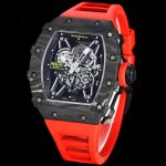 Swiss Richard Mille RM 35-02 Super Clone Watch – Premium Carbon Fiber Case, Skeleton Dial & Bold Red Strap image 3