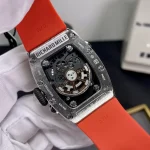 Richard Mille RM 037 Super Clone Diamond-Set Case Red Rubber Strap Luxury Ladies Wristwatch image 8