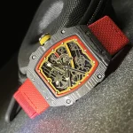 UMI RM 67-02 Alexander Zverev Skeleton Red Dial Red Strap Carbon Fiber Sports Super Clone Watch image 5