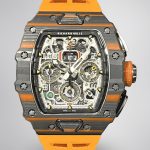 Swiss Super Clone Richard Mille RM 11-03 McLaren Watch – Carbon Fiber Skeleton Chronograph with Striking Orange Rubber Strap image 1