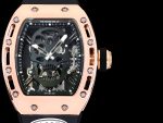 RM052 Skeleton Tourbillon Super Clone Watch Black Skull Dial – Rose Gold Case image 7