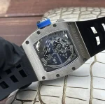 Richard Mille RM 30-01 Super Clone Skeleton Dial Black Rubber Strap Luxury Sports Wristwatch image 6