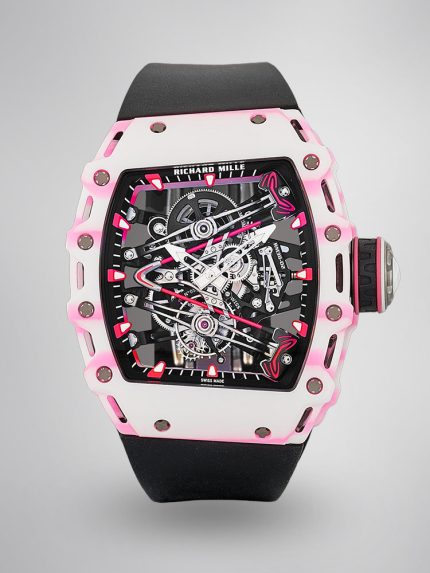 Richard Mille RM 38 02 Bubba Watson Super Clone Swiss Tourbillon 43mm White Pink Quartz TPT Skeleton Dial image 1