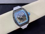 Super Clone Richard Mille RM055 NTPT Carbon Fiber Light Blue Skeleton Dial Super Clone Watch image 5