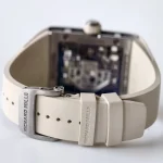 UMI RM 16-02 Extra Flat Brushed Titanium Beige Rubber Strap Super Clone Watch image 10