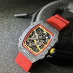 UMI RM 67-02 Alexander Zverev Skeleton Red Dial Red Strap Carbon Fiber Sports Super Clone Watch image 3