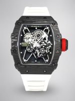 Top Swiss Super Clone Richard Mille RM35-01 – Carbon Fiber Case & White Rubber Strap image 1