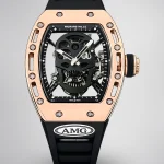 RM052 Skeleton Tourbillon Super Clone Watch Black Skull Dial – Rose Gold Case image 1