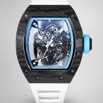 Best Super Clone RICHARD MILLE RM 055 Skeleton Watch - Swiss Movement Super Clone, Carbon Fiber Case, Sporty White Rubber Strap image 1