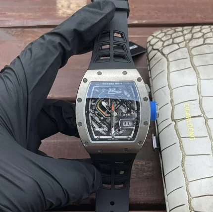 Richard Mille RM 30-01 Super Clone Skeleton Dial Black Rubber Strap Luxury Sports Wristwatch image 2