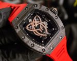 High-end Super Clone Richard Mille RM 019 NTPT Carbon Case Red Strap Tourbillon Watch Diamond Celtic Knot Skeleton Dial image 3