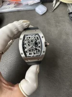 Richard Mille RM 67-01 Ultra Thin Titanium Skeleton Super Clone Watch Black Rubber image 6
