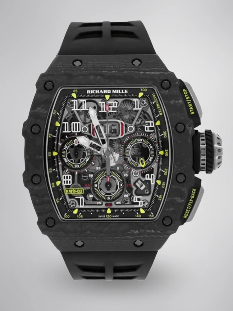 Super Clone RM11-03 Black Magic Richard Mille NTPT Carbon Fiber Full Skeleton 7750 image 1 Super Clone RM11-03 Black Magic Richard Mille NTPT Carbon Fiber Full Skeleton 7750 image 1