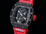 Super Clone Richard Mille RM052 Titanium Skeleton Tourbillon Watch with Red Rubber Strap image 4