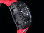 Super Clone Richard Mille RM052 Titanium Skeleton Tourbillon Watch with Red Rubber Strap image 7