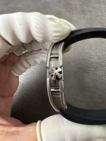 Richard Mille RM 67-01 Ultra Thin Titanium Skeleton Super Clone Watch Black Rubber image 4