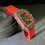 UMI RM 67-02 Alexander Zverev Skeleton Red Dial Red Strap Carbon Fiber Sports Super Clone Watch image 8