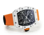 Richard Mille RM 12-01 Tourbillon Super Clone - White Carbon Fiber Orange Strap image 7