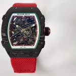 UMI Richard Mille RM 67-02 Extra Flat Italy Carbon TPT Skeleton Red Fabric Strap Super Clone Watch image 5
