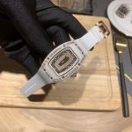 Elegant Swiss Richard Mille RM 07-01 Super Clone White Ceramic & Rose Gold Diamond Dial Watch – Luxury Style For Women image 3