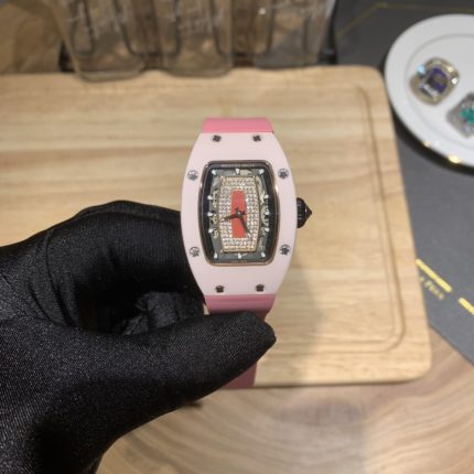 Richard Mille RM 07-01 Ladies Swiss Super Clone Watch – Pink Ceramic Skeleton Diamond Dial image 2