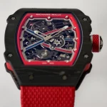 UMI RM 67-02 Sebastien Ogier Black Forged Carbon Red Fabric Strap Super Clone Watch image 6