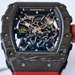 UMI Richard Mille RM 35-02 Rafael Nadal Carbon TPT Super Clone Watch - Red Strap image 4