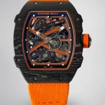 UMI Richard Mille RM 67-02 McLaren Lando Norris Black Carbon TPT Orange Fabric Strap Super Clone Watch image 1