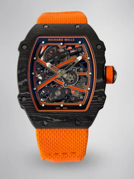 UMI Richard Mille RM 67-02 McLaren Lando Norris Black Carbon TPT Orange Fabric Strap Super Clone Watch image 1