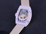 Richard Mille RM 07-03 Super Clone, White Ceramic Case Pastel Swirl Dial White Rubber Strap Luxury Ladies Wristwatch image 10