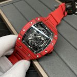 Super Clone Richard Mille RM 52-01 Skeleton Skull Dial Men's Watch – Swiss Movement, Red Carbon Case image 6