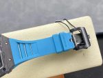 Super Clone Richard Mille RM 35-02 Swiss NTPT Carbon Fiber Case, Blue Rubber Strap Watch image 4
