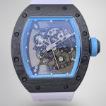 Super Clone Richard Mille RM055 NTPT Carbon Fiber Light Blue Skeleton Dial Super Clone Watch image 1