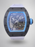 Super Clone Richard Mille RM055 NTPT Carbon Fiber Light Blue Skeleton Dial Super Clone Watch image 1