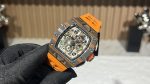Swiss Super Clone Richard Mille RM 11-03 McLaren Watch – Carbon Fiber Skeleton Chronograph with Striking Orange Rubber Strap image 3