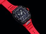 Super Clone Richard Mille RM052 Titanium Skeleton Tourbillon Watch with Red Rubber Strap image 5