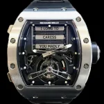 Richard Mille RM 069 Super Clone Funny Dial Skeleton Tourbillon Black Rubber Strap Luxury Men's Watch image 3