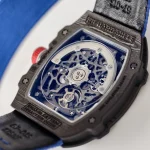 UMI Richard Mille RM 67-02 Automatic Carbon TPT Case Blue Elastic Fabric Strap Super Clone Watch image 9