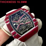 Richard Mille RM 67-02 Super Clone Ultra Thin Skeleton Dial Quartz TPT Red White Case image 10