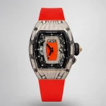 Richard Mille RM 037 Super Clone Diamond-Set Case Red Rubber Strap Luxury Ladies Wristwatch image 1