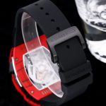 Luxury Sport Super Clone Richard Mille RM 40-01 Red Carbon Fiber Case Watch With Black Rubber Strap image 11